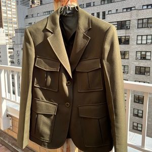 Theory Dark Olive Safari Style Blazer